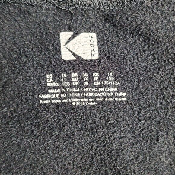 Forever 21 Kodak Womens Graphic Print Cropped Sweatshirt Black Fleece Size 1X - Picture 5 of 11